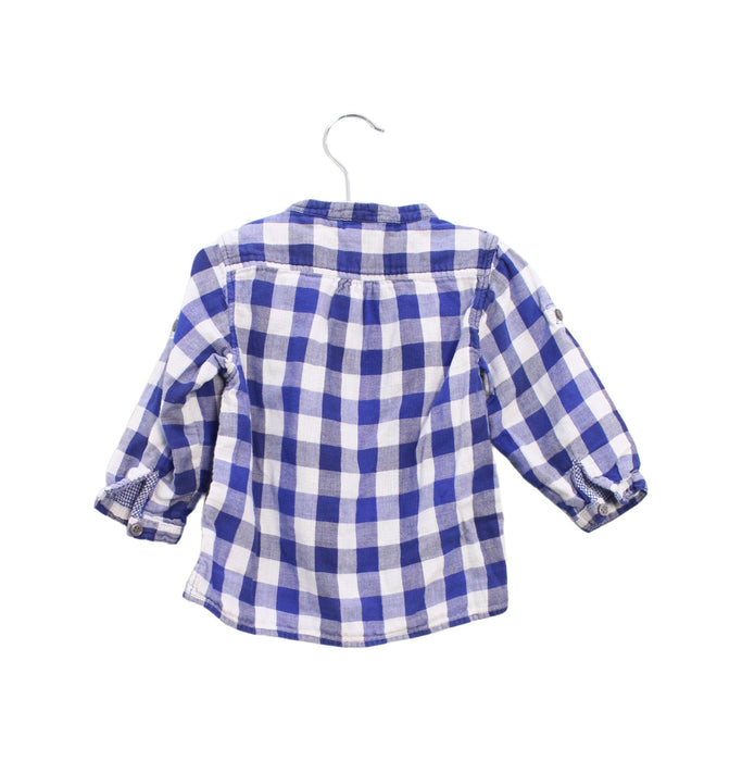 A Blue Long Sleeve Shirts from Petit Bateau in size 12-18M for boy. (Back View)