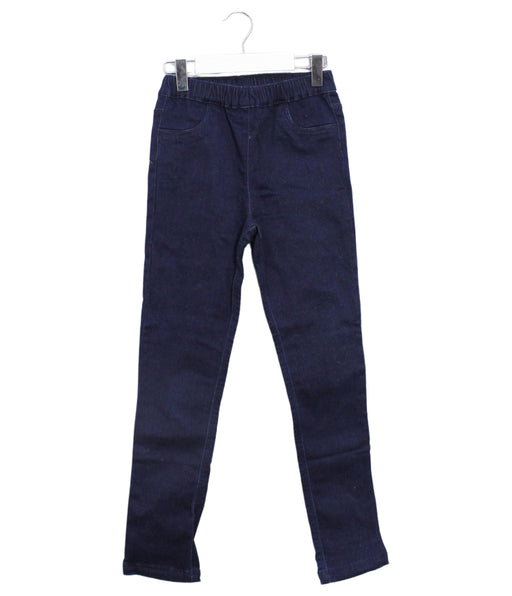 A Navy Jeggings from Petit Bateau in size 8Y for girl. (Front View)