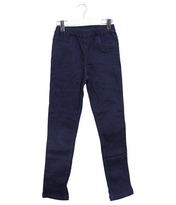 A Navy Jeggings from Petit Bateau in size 8Y for girl. (Front View)