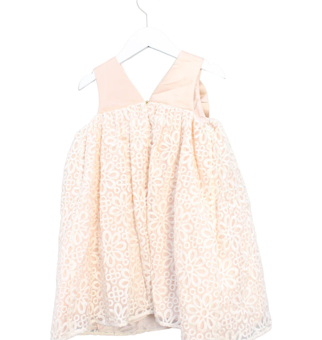 A Pink Sleeveless Dresses from Hucklebones in size 6T for girl. (Back View)