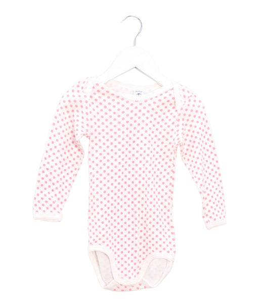 A Pink Long Sleeve Bodysuits from Petit Bateau in size 3T for girl. (Front View)