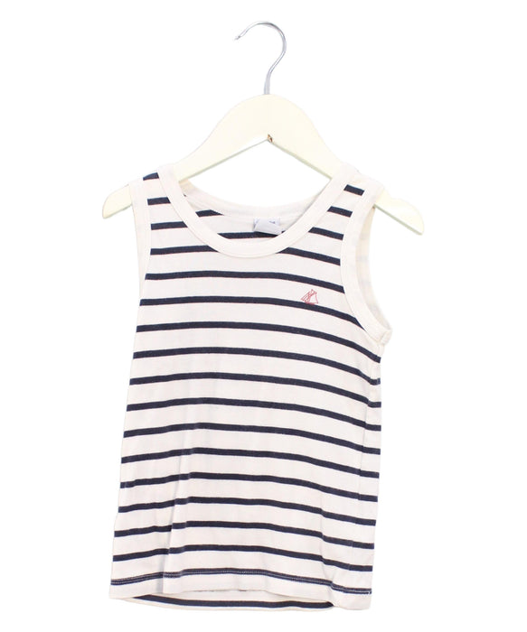 A White Sleeveless Tops from Petit Bateau in size 5T for boy. (Front View)