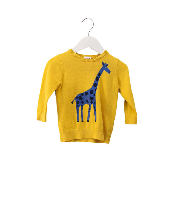 A Yellow Sweatshirts from Seed in size 3-6M for boy. (Front View)