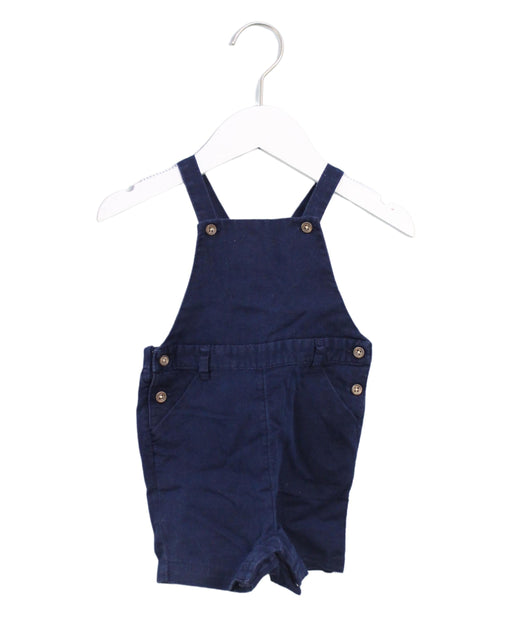 A Navy Overall Shorts from Cyrillus in size 12-18M for boy. (Front View)