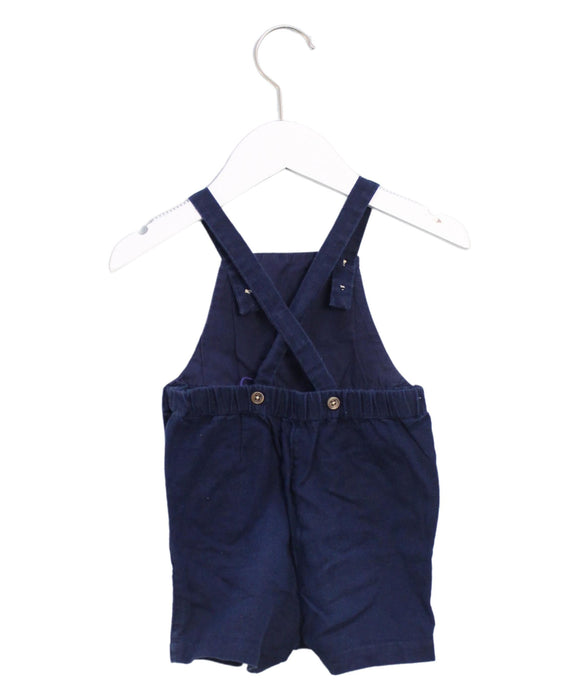 A Navy Overall Shorts from Cyrillus in size 12-18M for boy. (Back View)