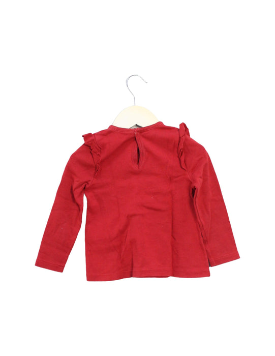 A Red Long Sleeve Tops from Petit Bateau in size 18-24M for girl. (Back View)