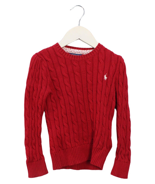 A Red Knit Sweaters from Polo Ralph Lauren in size 5T for girl. (Front View)