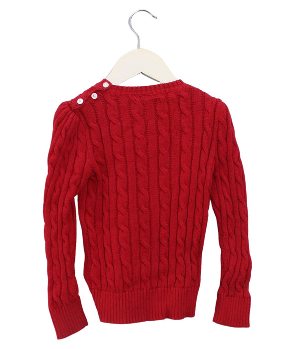 A Red Knit Sweaters from Polo Ralph Lauren in size 5T for girl. (Back View)