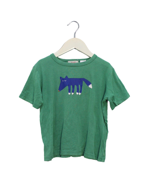 A Green Short Sleeve T Shirts from Seed in size 4T for boy. (Front View)