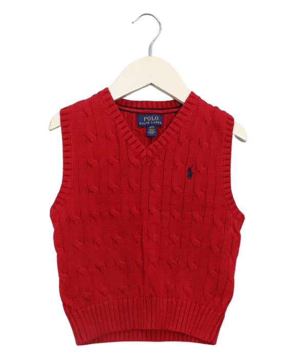 A Red Sweater Vests from Polo Ralph Lauren in size 2T for boy. (Front View)