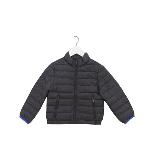 A Grey Puffer/Quilted Jackets from Polo Ralph Lauren in size 4T for neutral. (Front View)