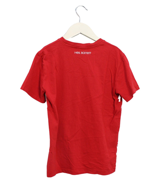 A Red Short Sleeve T Shirts from Neil Barrett Kids in size 10Y for boy. (Back View)