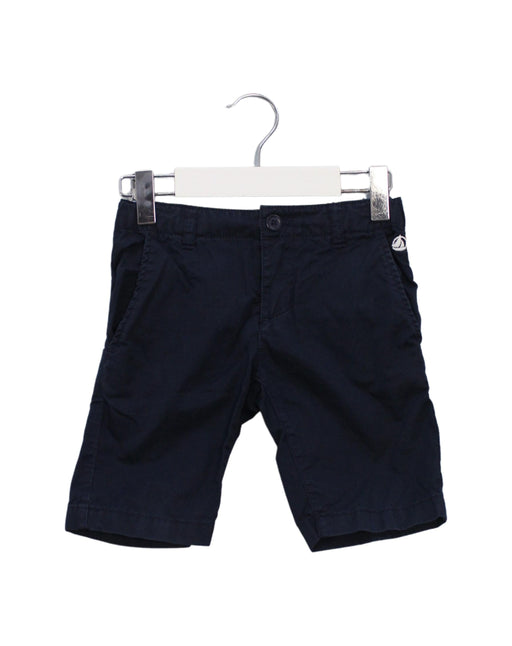 A Navy Shorts from Petit Bateau in size 4T for boy. (Front View)