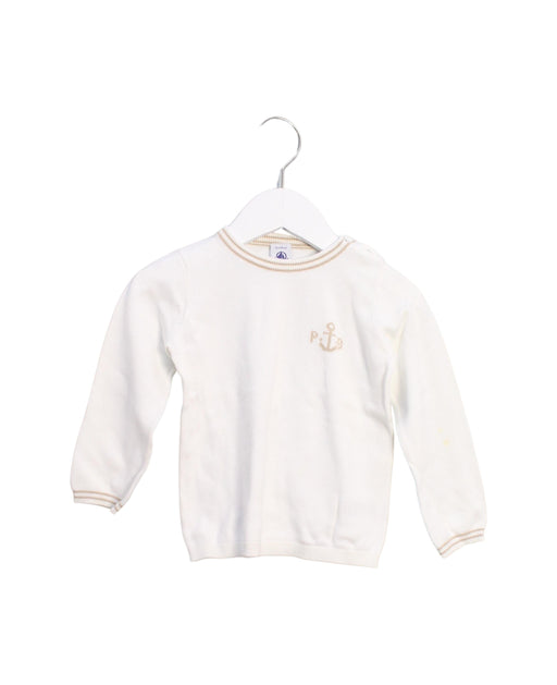 A White Knit Sweaters from Petit Bateau in size 3T for boy. (Front View)