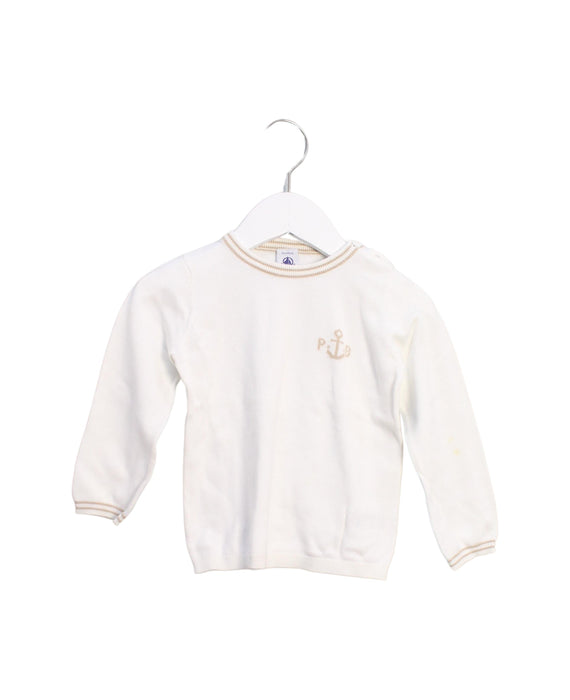 A White Knit Sweaters from Petit Bateau in size 3T for boy. (Front View)