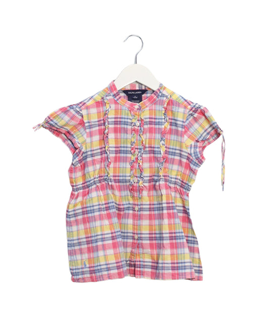 A Pink Short Sleeve Tops from Ralph Lauren in size 8Y for girl. (Front View)