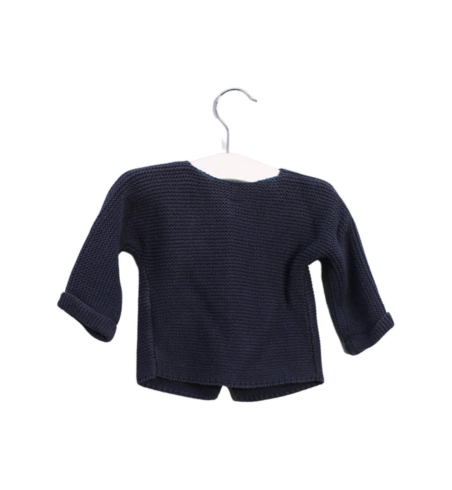 A Navy Cardigans from Petit Bateau in size 3-6M for girl. (Back View)