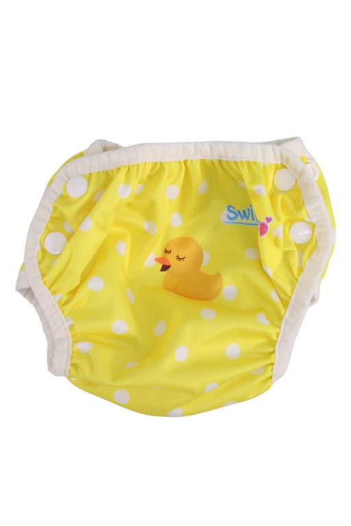 A Yellow Swim Diapers from Swimava in size 0-3M for girl. (Front View)