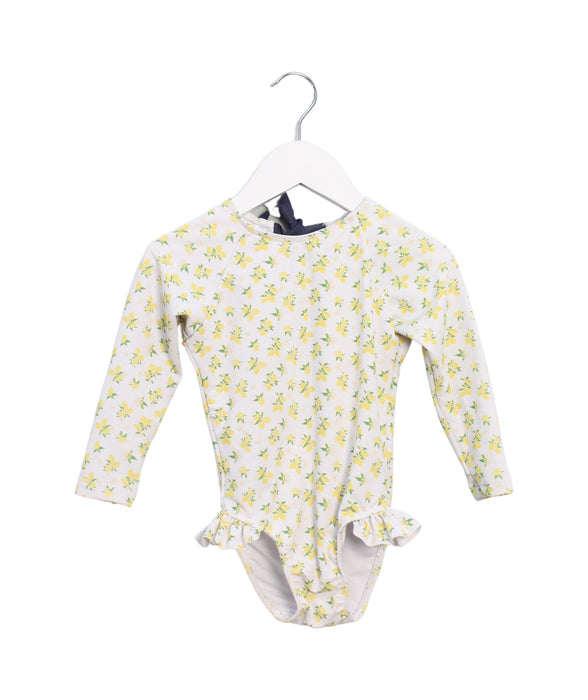 A Yellow Swimsuits from Minnow in size 2T for girl. (Front View)