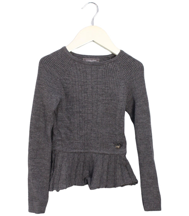 A Grey Long Sleeve Tops from Nicholas & Bears in size 6T for girl. (Front View)
