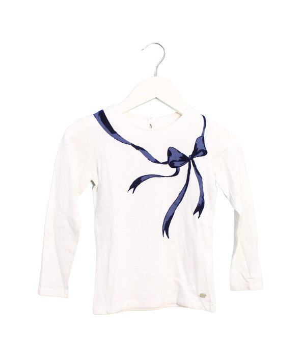 A White Long Sleeve Tops from Tartine et Chocolat in size 5T for girl. (Front View)