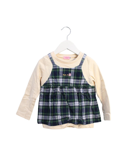 A Peach Crewneck Sweatshirts from Miki House in size 2T for girl. (Front View)