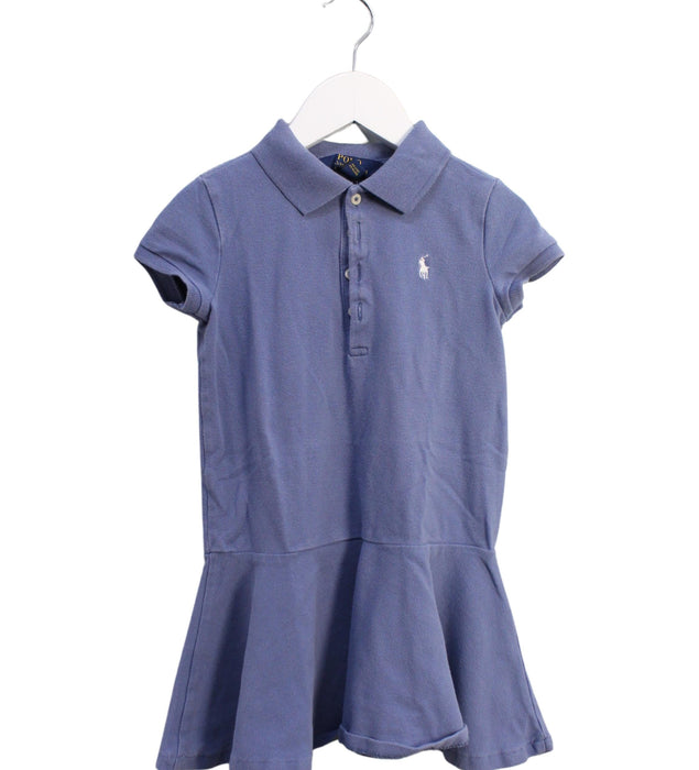 A Blue Short Sleeve Dresses from Polo Ralph Lauren in size 4T for girl. (Front View)