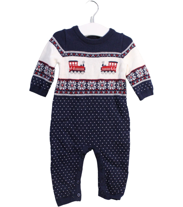 A Navy Long Sleeve Jumpsuits from Janie & Jack in size 3-6M for boy. (Front View)