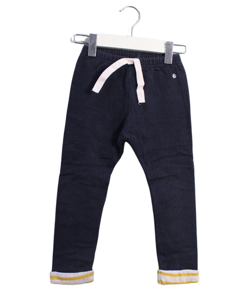 A Navy Sweatpants from Petit Bateau in size 3T for boy. (Front View)