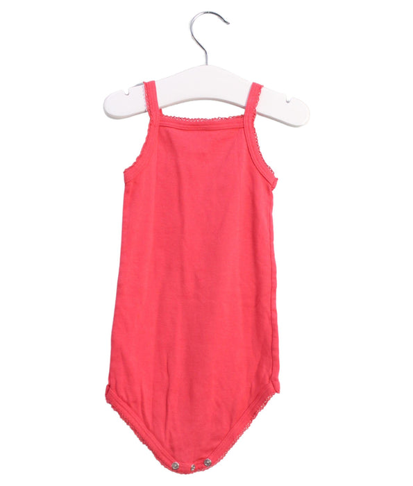 A Pink Sleeveless Bodysuits from Petit Bateau in size 12-18M for girl. (Back View)