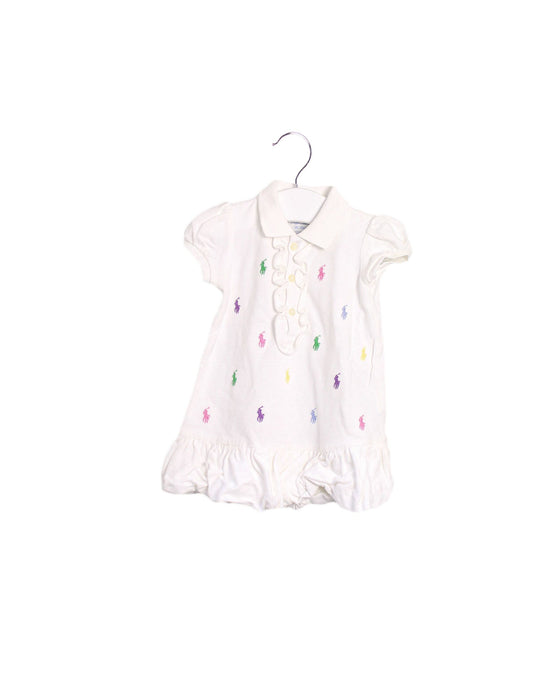 A White Short Sleeve Dresses from Ralph Lauren in size 3-6M for girl. (Front View)