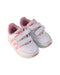 A White Sneakers from Adidas in size 12-18M for girl. (Front View)