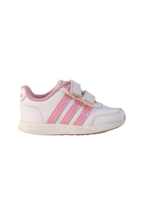 A White Sneakers from Adidas in size 12-18M for girl. (Back View)