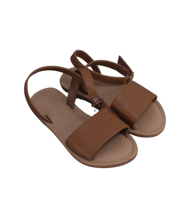A Brown Sandals from Crewcuts in size 6T for girl. (Front View)