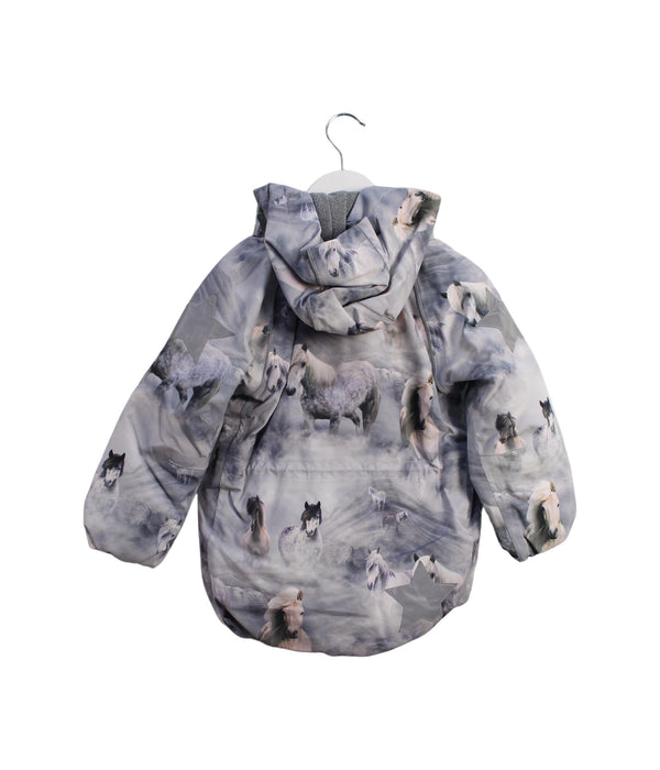 A Grey Ski Jackets from Molo in size 3T for girl. (Back View)