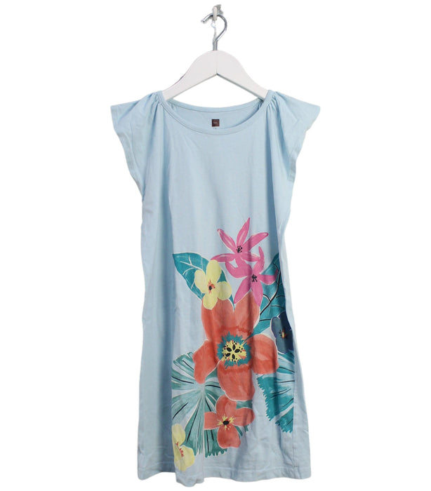 A Blue Sleeveless Dresses from Tea in size 7Y for girl. (Front View)