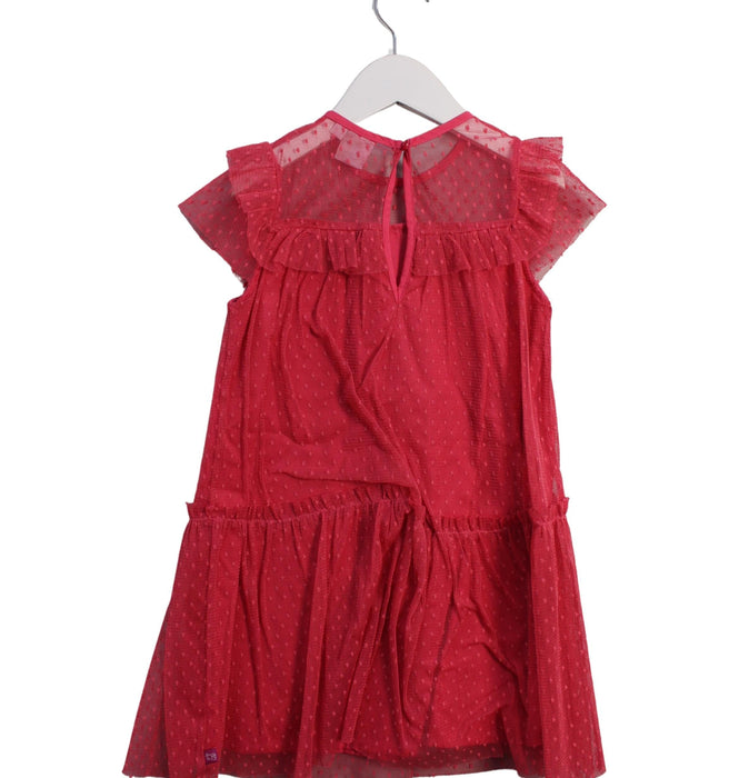 A Pink Short Sleeve Dresses from La Compagnie des Petits in size 5T for girl. (Back View)