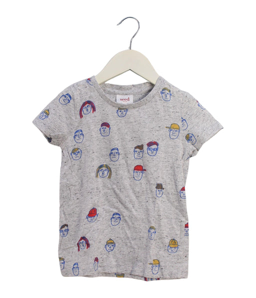 A Grey Short Sleeve T Shirts from Seed in size 3T for boy. (Front View)