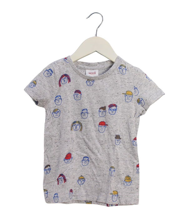 A Grey Short Sleeve T Shirts from Seed in size 3T for boy. (Front View)