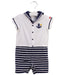 A Navy Rompers from Miki House in size 6-12M for boy. (Front View)