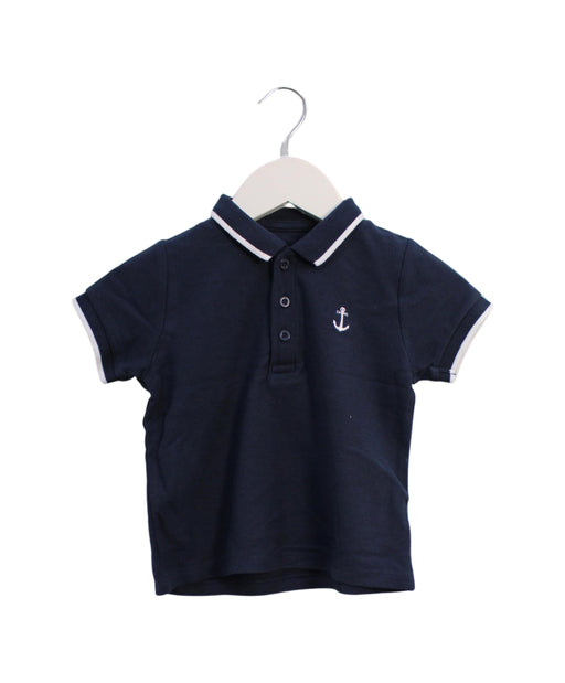 A Navy Short Sleeve Polos from Vertbaudet in size 3T for boy. (Front View)