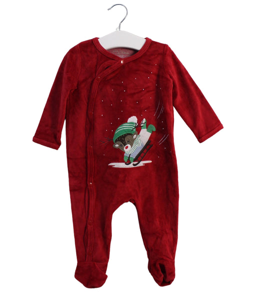 A Red Onesies from DPAM in size 6-12M for girl. (Front View)