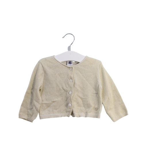 A Gold Cardigans from Petit Bateau in size 6-12M for girl. (Front View)