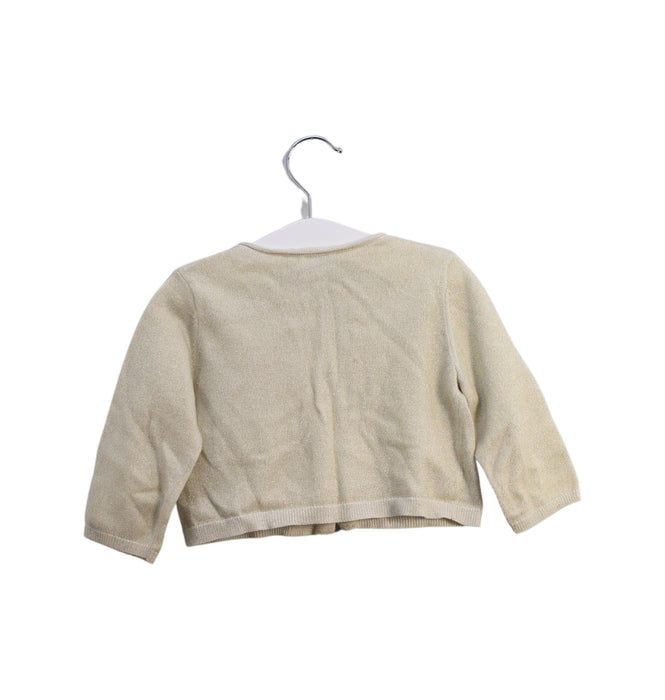 A Gold Cardigans from Petit Bateau in size 6-12M for girl. (Back View)