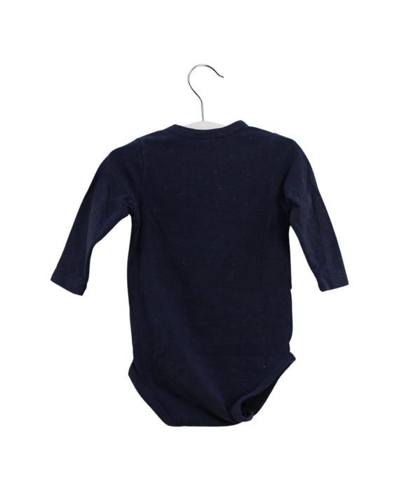 A Navy Long Sleeve Bodysuits from Seed in size 3-6M for boy. (Back View)