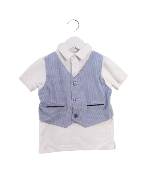A White Short Sleeve Polos from Chickeeduck in size 2T for boy. (Front View)