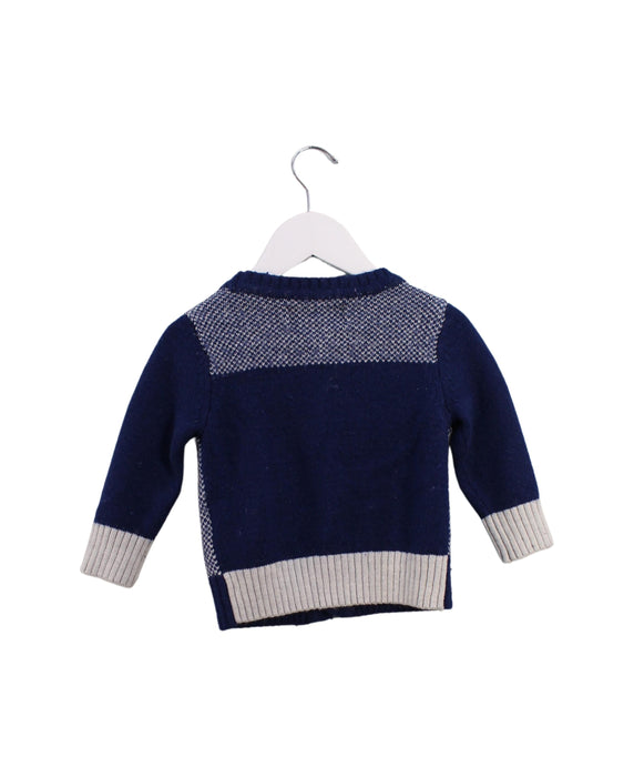 A Navy Cardigans from Chickeeduck in size 18-24M for boy. (Back View)
