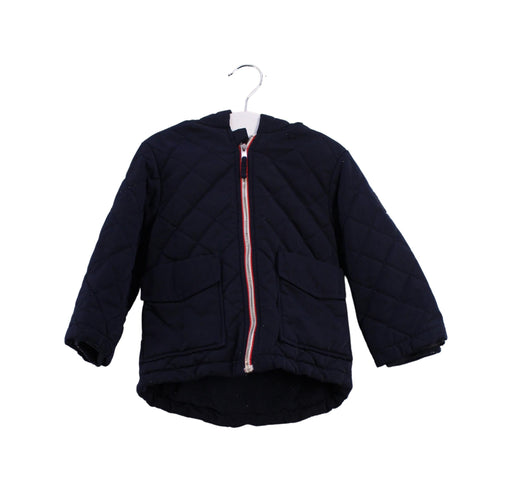 A Navy Puffer/Quilted Jackets from Jacadi in size 12-18M for boy. (Front View)