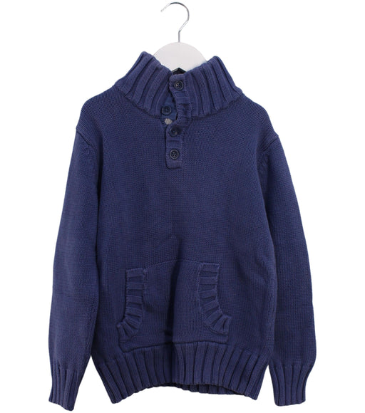 A Blue Knit Sweaters from Shanghai Tang in size 6T for boy. (Front View)
