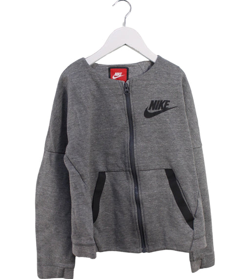 A Grey Lightweight Jackets from Nike in size 10Y for boy. (Front View)